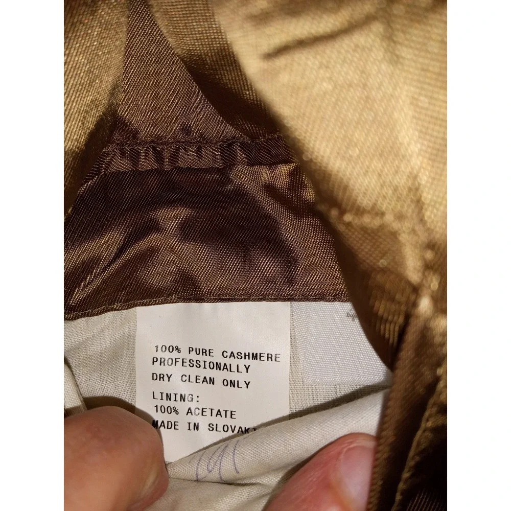 Pure Cashmere Blazer Sports Coat Suit Jacket Three Button Men's size‎ 43 L Brown